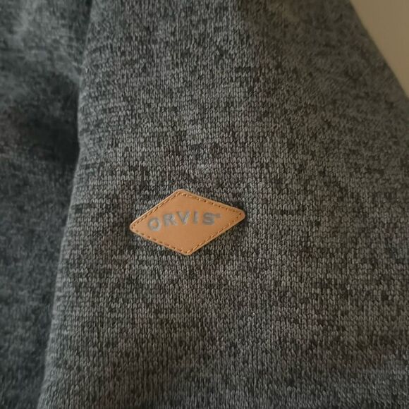 NWOT Orvis Mens Brighton 1/4 zip Fleece Lined Pullover. White/Gray. Size Large. - Picture 5 of 8